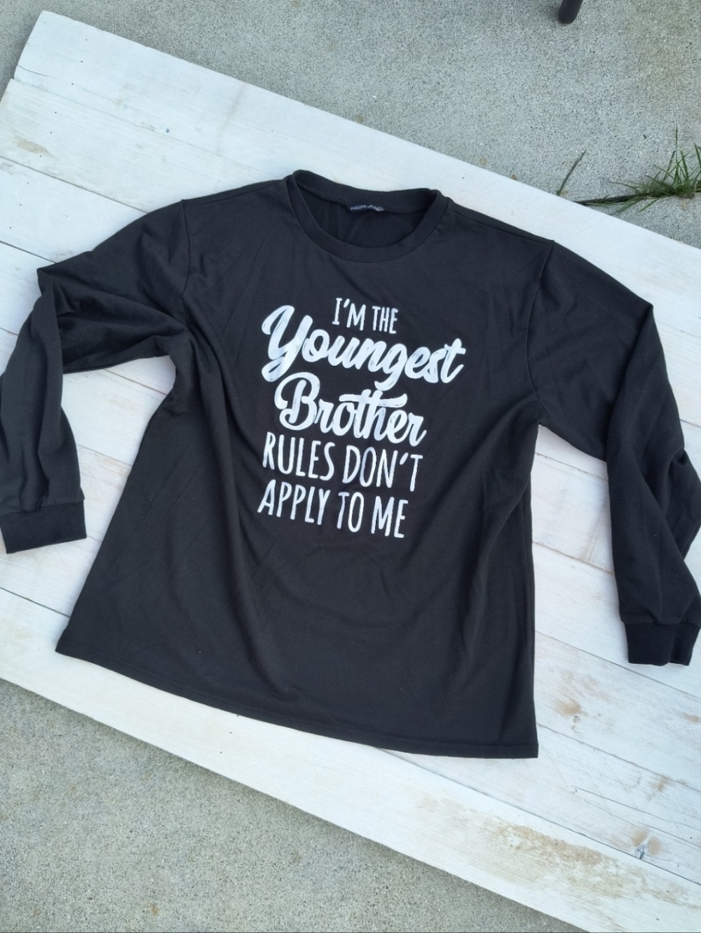 Lilicloth Boys Sweatshirt I'm The Youngest Brother Rules Graphics Pullover Large